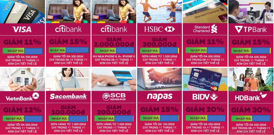 Mưa sale băng Mưa Sale Băng Khuyến mãi từ các ngân hàng