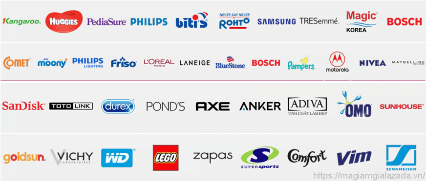 Nhãn hiệu nổi tiếng trong Mưa Sale Băng đợt 2 Mưa Sale băng đợt 2 trên Lazada