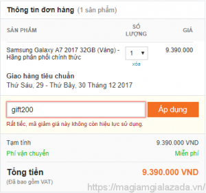 Mã giảm giá lazada đã hết lượt dùng Mã giảm giá lazada không còn hiệu lực