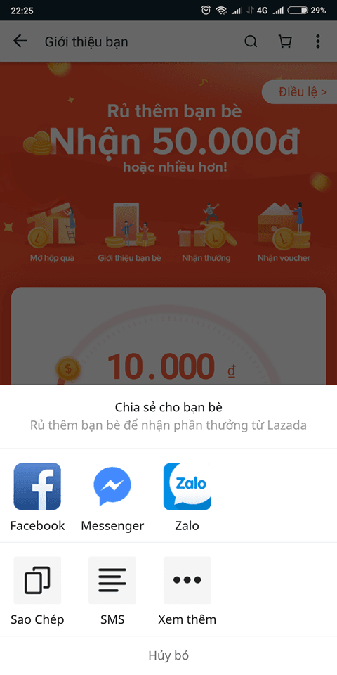 Hướng dẫn cách chơi giới thiệu bạn bè nhận mã voucher Lazada giảm giá Hướng dẫn cách chơi giới thiệu bạn bè nhận mã voucher Lazada giảm giá