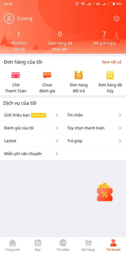 Hướng dẫn chơi giới thiệu bạn bè nhận mã giảm giá Lazada Kết quả chương trình giới thiệu bạn bè nhận mã giảm giá Lazada