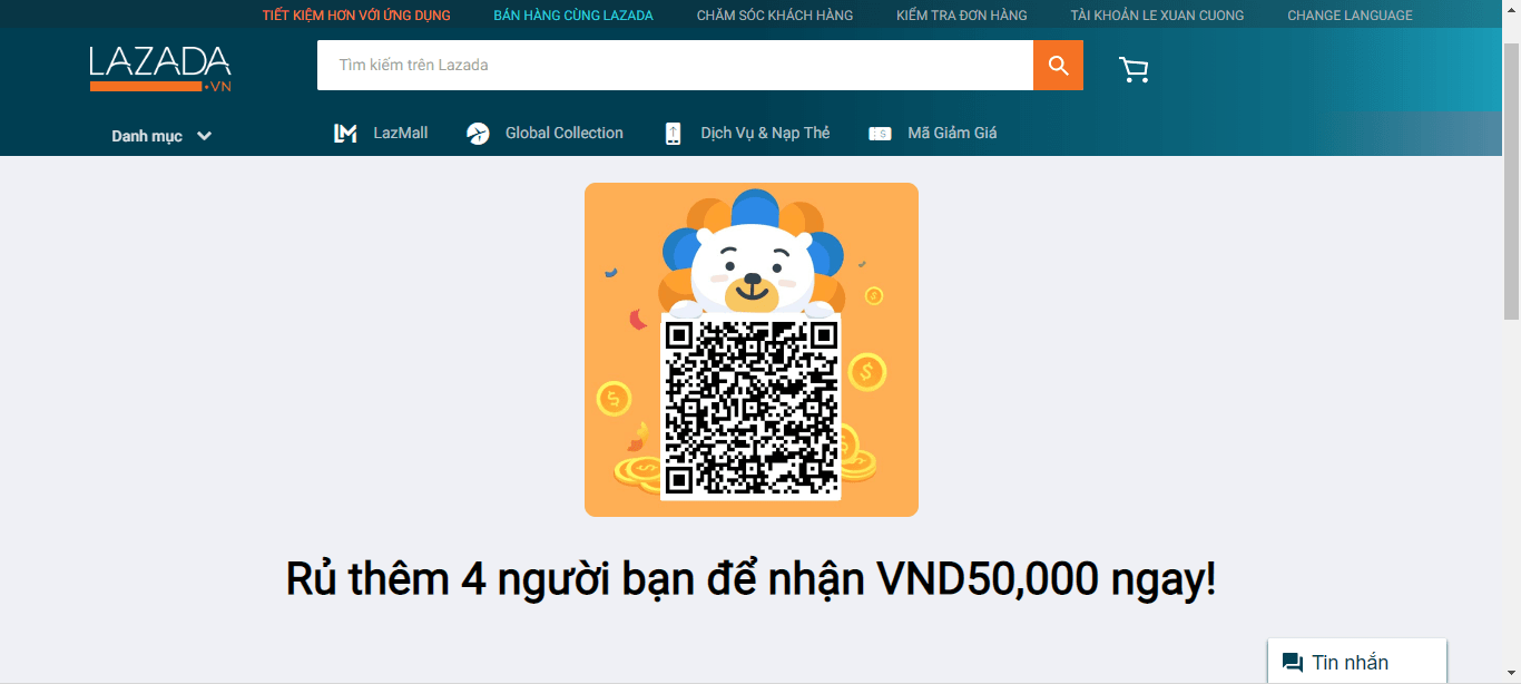 Giới thiệu bạn bè trên Lazada bằng mã QR Giới thiệu bạn bè trên Lazada bằng mã QR