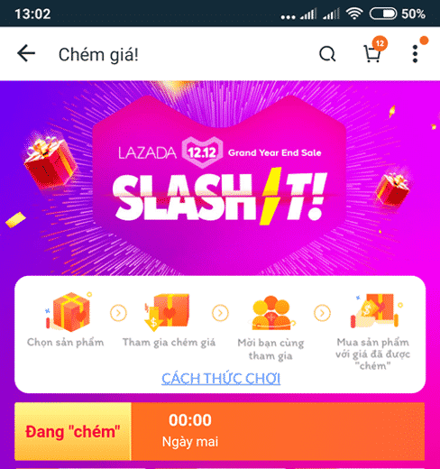 Trò chơi chém giá trong đợt Lazada khuyến mãi 12.12 Trò chơi chém giá trong đợt Lazada khuyến mãi 12.12