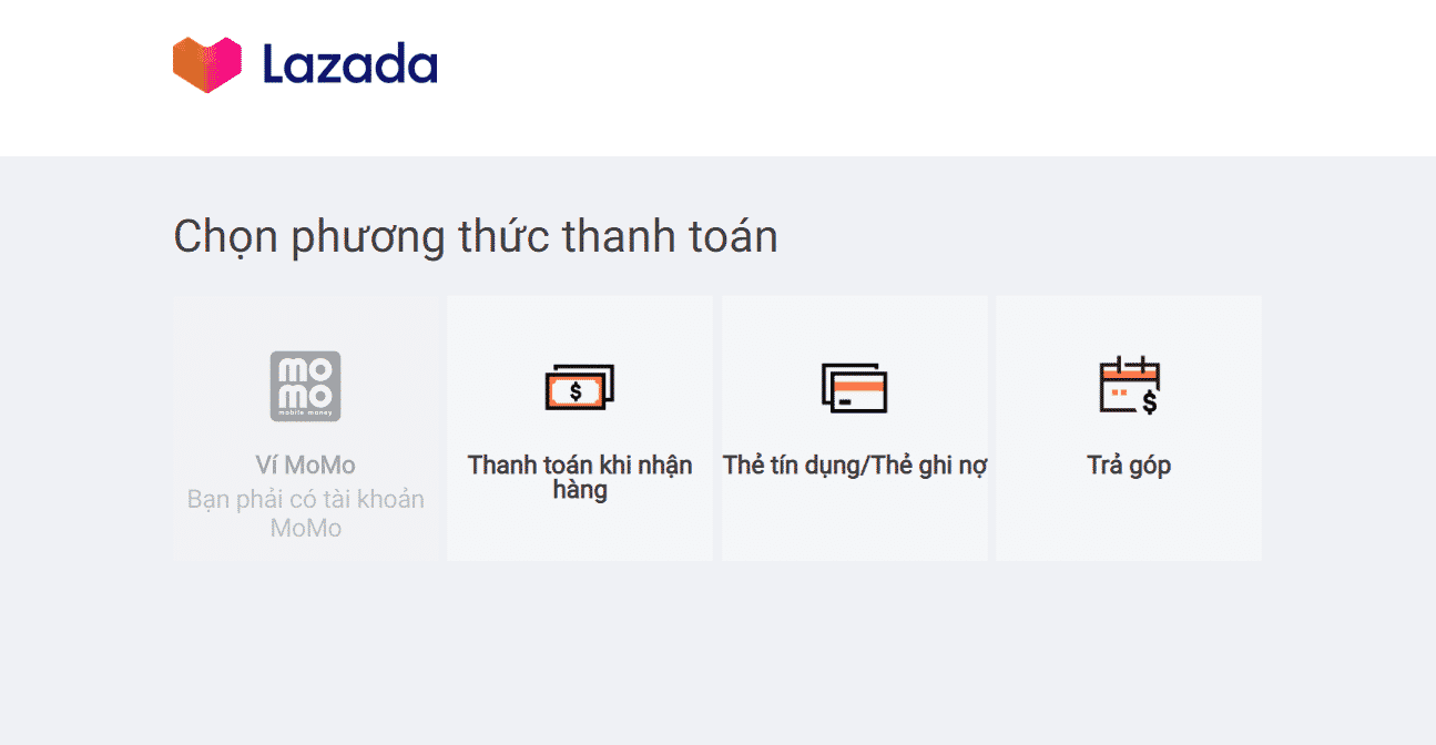 Các phương thức thanh toán trên Lazada hiện nay