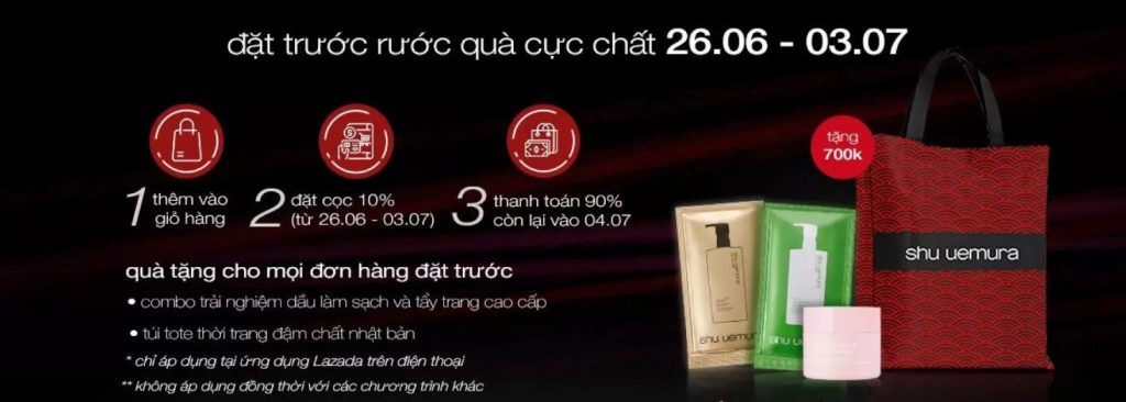 Đặt trước rước quà chất từ Shu Uemura trên Lazada 