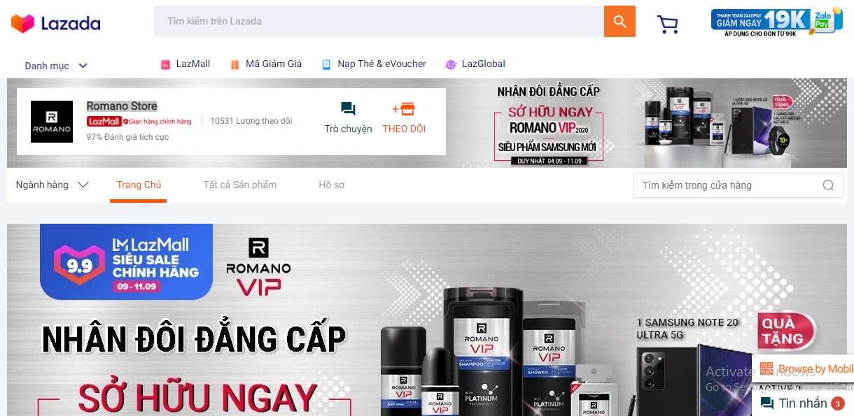 Shop mỹ phẩm chính hãng trên Lazada 