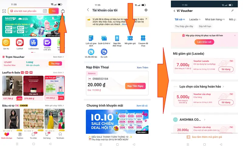 Ví Voucher Lazada