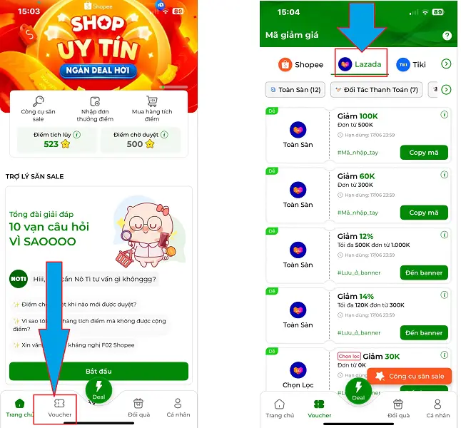 Mã giảm giá Lazada 2