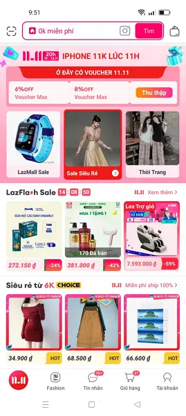 Mua hàng trên lazada