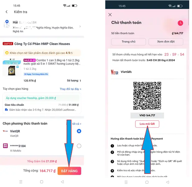 Thanh toán bằng VietQR trên Lazada 4
