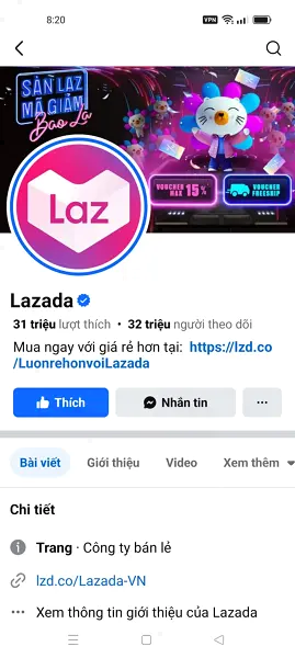 Kênh thông tin chính thức lazada 2