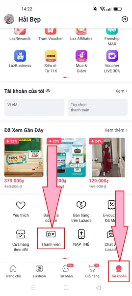 Liên kết thành viên với lazada