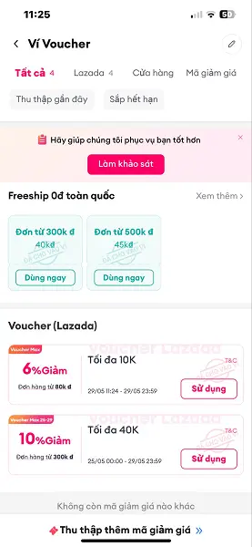 Ví voucher Lazada 1