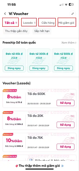 Ví voucher Lazada 4