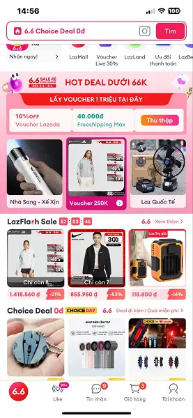 Mua hàng trên Lazada